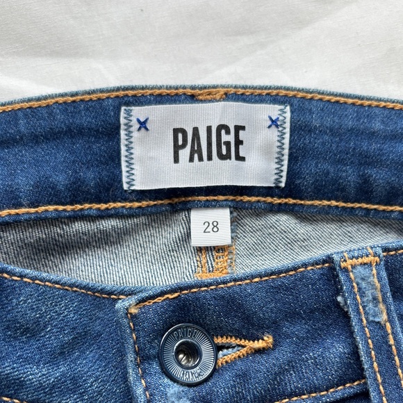 💙PAIGE Verdugo Ultra Skinny Dark Blue Stretch , Cotton blend Jeans Size 28💙 - Picture 13 of 17